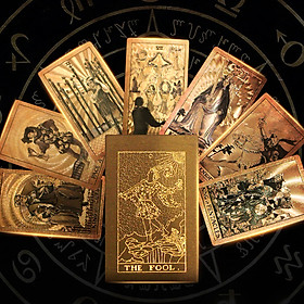 [Bài Nhựa Size Gốc] Bộ Bài Tarot Gold Foil Cao Cấp Waite Brown Chất Liệu PVC Chống Nước The Fool Hộp Cứng