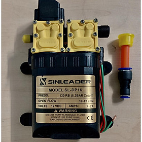 Mua Máy bơm nước đôi mini 12v áp lực cao - máy bơm đôi tăng áp mini 12v - Sinleader kèm giảm 12-8