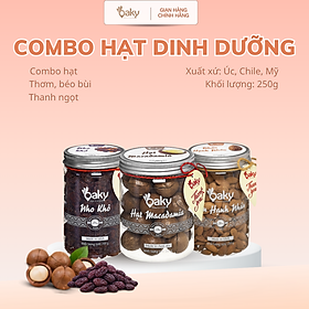 Quà Tặng Oaky - Combo Hạt Dinh Dưỡng Cao Cấp - Hạnh Nhân, Hạt Macca Size Lớn (450gr) - Tặng Túi Giấy Sang Trọng