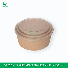 Mua MFB2B - 1000ml - 25 Tô giấy Kraft nâu nắp PET - Bát giấy đựng thực phẩm