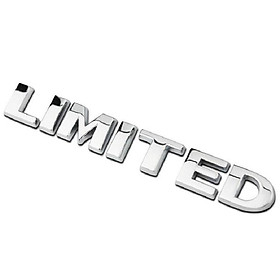 Decal tem chữ LIMITED 3D INOX cao cấp dán trang trí ô tô G40405