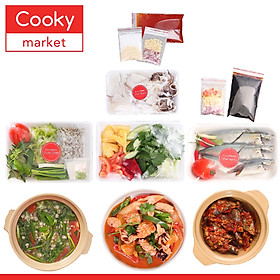Combo Cơm Quê Miền Biển (Canh hến nấu khế - Mực xào chua ngọt - Cá nục kho cạn - Trái cây tươi theo mùa)
