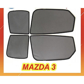 Chắn nắng dành cho xe MAZDA 3 2020-2021, Rèm che nắng vải lưới gắn nam châm hút