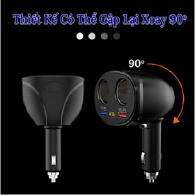 Bộ Chia Tẩu Sạc Ô Tô Không Dây – Chia 2 Cổng Tẩu, 2 Cổng USB Cao Cấp Trên Ô Tô