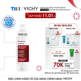 Dầu gội giúp ngăn ngừa và giảm rụng tóc, giúp tóc trông dày mượt hơn Dercos Technique Energising Stimulating Shampoo 200ml