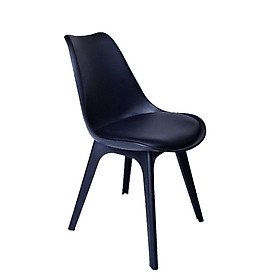 Mua Ghế café fastfood thân nhựa có nệm DSW-P2 Nội thất Capta Ghế trà sữa cafe thân nhựa PP nệm bọc PVC cùng màu thân chân ghế nhựa đúc màu trắng hoặc đen tại tp HCM - Đen