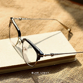 Kính Giả Cận, Gọng Kính Cận Nam Nữ Họa Tiết Chrome Heart Cao Cấp - BLUE LIGHT SHOP