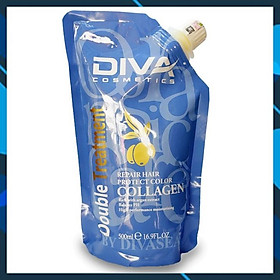 Kem ủ tóc siêu mượt Collagen DIVA Cosmetics Double Treatment 500ml