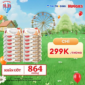 Combo 12 Gói Khăn Ướt Huggies Cacao và Bơ Hạt Mỡ (72 Miếng/ Gói)