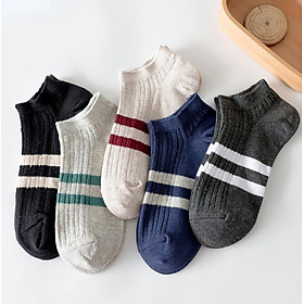 Hengyuanxiang socks men's boat socks thin section cotton low to help shallow mouth socks sports breathable sweat-absorbent casual socks sports stripes section 39-44 yards
