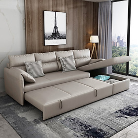 Ghế Sofa Giường Kéo Góc L Phòng Khách Sang Trọng Mẫu Mới Nhất, Chất Liệu Vải Chống Thấm Nước Tốt Mã HGK-16