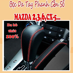 BỌC CẦN SỐ, PHANH TAY MAZDA 2,3,6, CX5, CX8 AT da bò thật 100%, bảo hành 2 năm