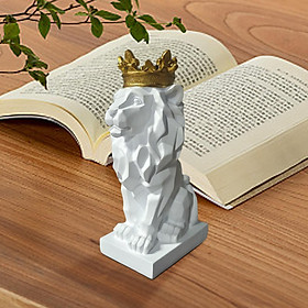 Abstract Lion Statue, Lion Statue, Animal Figurine, Resin for Office Desktop