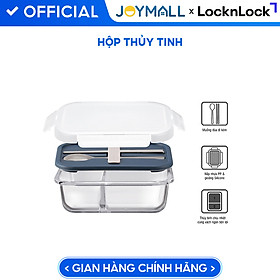 Hộp cơm thủy tinh kèm muỗng đũa LocknLock LLG991CLNVY 930ml - Màu Navy