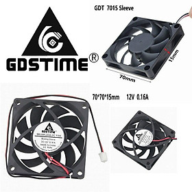 1 Pcs Gdstime 70x70x15mm 12V DC Burshless Cooling Fan 70mm x 15mm 7cm PC Case Cooler 70mmx70mmx15mm 7015 2Pin