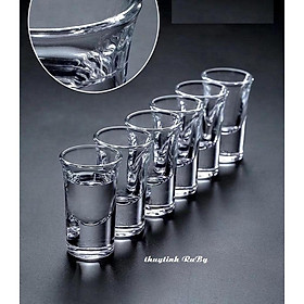 Mua Bộ 6 ly uống rượu shot đế dày  cốc thủy tinh uống rượu mạnh wine glass