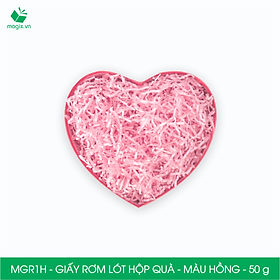 MGR1H - 50g Giấy rơm lót hộp quà màu hồng - Giấy sợi rơm trang trí - Giấy vụn chống sốc