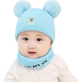 NÓN LEN KÈM KHĂN QUÀNG CỔ CHO BÉ ( 5 THÁNG ĐẾN 4 TUỔI )