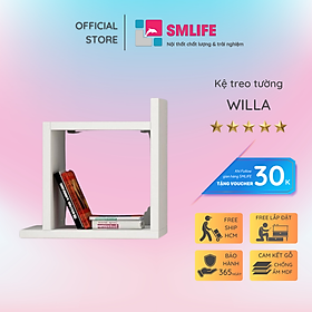 Kệ gỗ treo tường trang trí hiện đại SMLIFE Willa  | Gỗ MDF dày 17mm chống ẩm | D30xR20xC30cm -  Màu