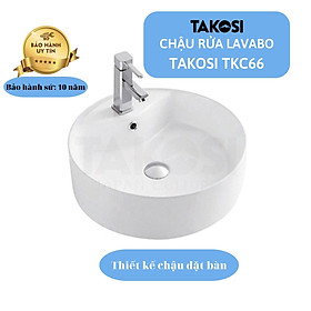 Mua Chậu Lavabo sứ  chậu rửa mặt  phòng tắm hình tròn Takosi TKC66 đặt bàn dùng gia đình  khách sạn - hàng chính hãng bảo hành 10 năm