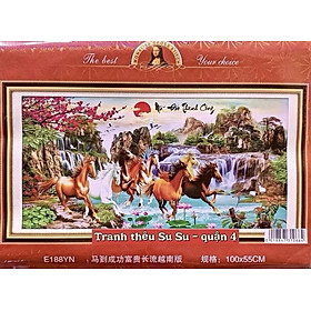 Mua  Thêu kín  Tranh thêu chữ thập Mã đáo thành công E188YN  kích thước 100 x55 cm