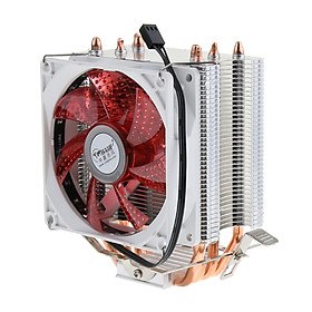 CPU Cooler 4 Heatpipe 9cm Fan for , AMD, LGA 775/1366/1150/1151/1155/1156 Red