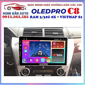 Combo màn hình OLEDPRO C8 kèm mặt dưỡng,dây nguồn cho xe TOYOTA CAMRY 2013-2014