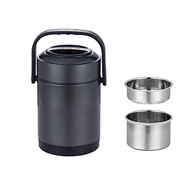 Hộp Cơm Giữ Nhiệt 3 Tầng Ruột Inox Chân Không Cao Cấp Dung Tích 2.4 Lít