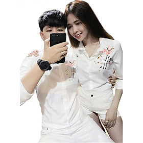 Áo váy đôi sơ mi kẻ đen trắng