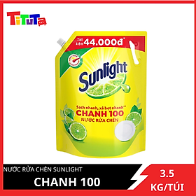 Nước rửa chén Sunlight Chanh 100 Túi 3.5 Kg