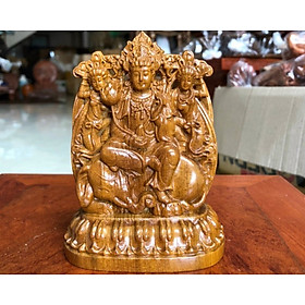 Mua Tượng phật bản mệnh  tượng phổ hiền bồ tát ( tuổi thìn _tý ) bằng gỗ bách xanh thơm nức kt cao 12×9×6cm