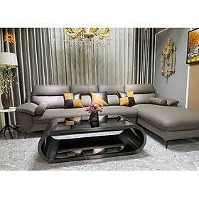 Mua Sofa góc L da bò Italy Juno sofa màu xám – SFLCT01 3m3 x 1m9 hàng cao cấp chuẩn da bò nhập khẩu Ý