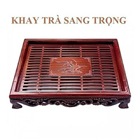 Mua Khay trà giả gỗ chữ nhật sáng bóng sang trọng kiểu dáng mới cho mọi nhà