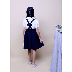 Chân váy yếm cho học sinh có túi cho bé gái đi học, đồng phục học sinh nữ cấp 1 và cấp 2, vải cotton