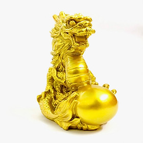 Mua Tượng con Rồng vàng  chất liệu nhựa được phủ lớp màu vàng óng bắt mắt  dùng trưng bày trong nhà  những nơi phong thủy  cầu mong may mắn  tài lộc - TMT Collection - SP005233
