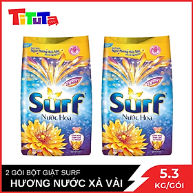 COMBO 2 túi bột giặt Surf Hương nước xả vải (Tím) Gói lớn 5.5kgX2