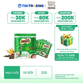 Bịch 15 gói Thức Uống Lúa Mạch Nestlé MILO Sữa 3 Trong 1 (22g/Gói)