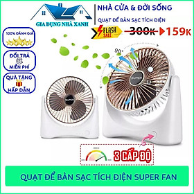 Mua Quạt Mini Để Bàn Sạc Pin Tích Điện Super Fan  Quạt Để Bàn 3 Chế Độ Gió  Tích Hợp Chế Độ Gập Thông Minh  Change GDTM