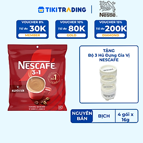 [ Tặng Bộ 3 Hũ Gia Vị] Cà phê Hòa tan NESCAFÉ VỊ NGUYÊN BẢN 46 gói Đậm Thơm Hoàn Hảo