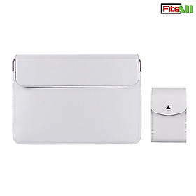 Hình ảnh Túi đựng Macbook, laptop, bao da chống sốc dành cho máy tính 13.3 inch, 14.1-15.4 inch, bên ngoài túi là giá đỡ tản nhiệt tiện lợi – kèm túi đựng phụ kiện công nghệ FitsAll TCS03