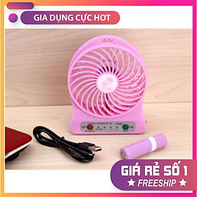 Mua Quạt 3 Tốc Độ Dùng Pin Sạc-Có Đèn Pin