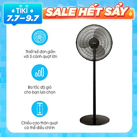 Quạt đứng MIDEA FS40-18C phiên bản màu đen sang trọng - Hàng chính hãng