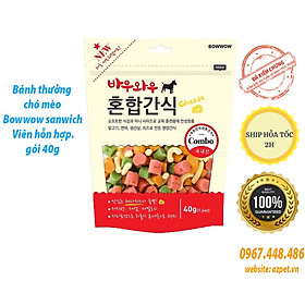 Snack hỗn hợp BOWWOW Hàn Quốc cho chó mèo - 350g. Bánh thưởng cho chó mèo.