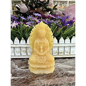 Mua Tượng Phật Bà Quan Âm ngồi đài sen 2 mặt đá ngọc hoàng long