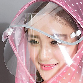 Áo mưa chấm bi 2 đầu có kính che mặt, hàng nhập khẩu cao cấp