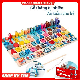 Bộ Đồ Chơi Câu Cá Xếp Hình , Số Và Chữ 6 Trong 1 Phát Triển Tư Duy Cho Bé