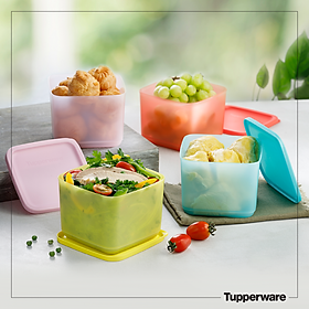 Bộ Hộp Tupperware Medium Square Round 4 Hộp - Hàng Chính Hãng