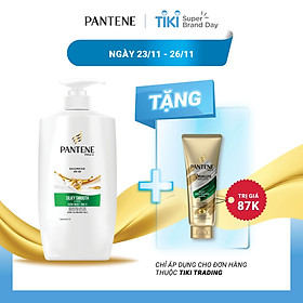 Dầu gội Pantene suôn mượt óng ả 900ml tặng 1 Dầu Xả Pantene 3 PDK 150ml (loại ngẫu nhiên)