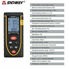 Thước đo khoảng cách bằng tia laser 40M SNDWAY SW-M40