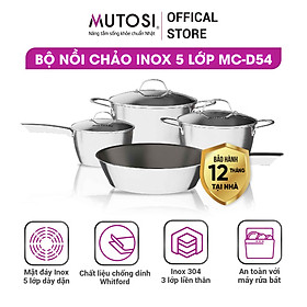 Mua Bộ nồi chảo Inox 5 lớp Mutosi MC-D54 - Hàng chính hãng